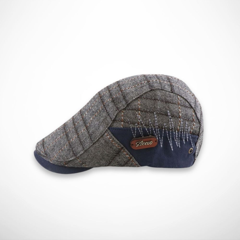Casquette Viggo – casquette plate en coton à carreaux