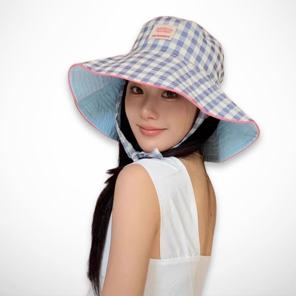 Chapeau Rivage – chapeau soleil souple à carreaux pour l’été