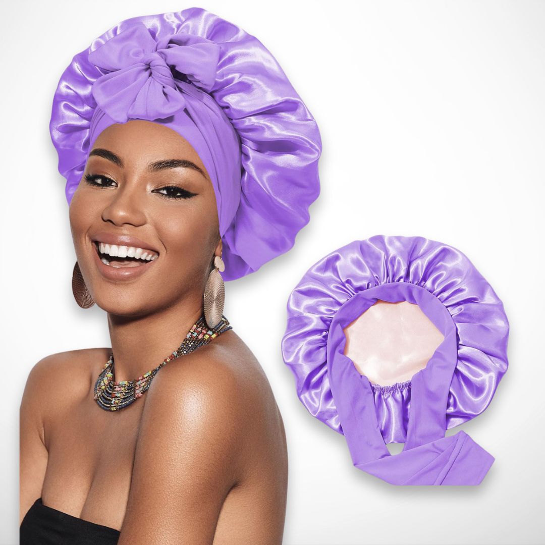 Bonnet de nuit Amara en satin – Protection douce des cheveux