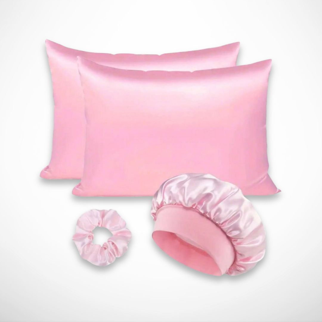 Selene Night Set – Satin pillowcases, nightcap and scrunchie