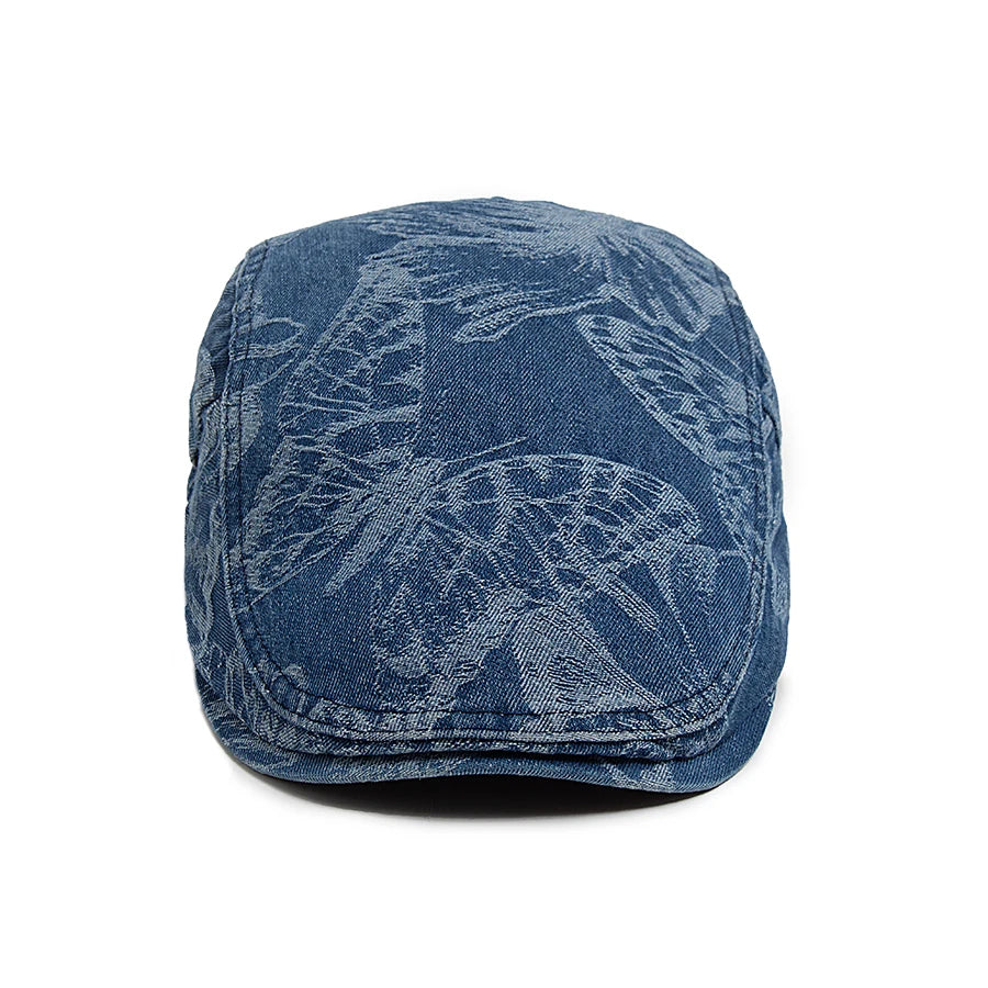 casquette plate jeans bleu
