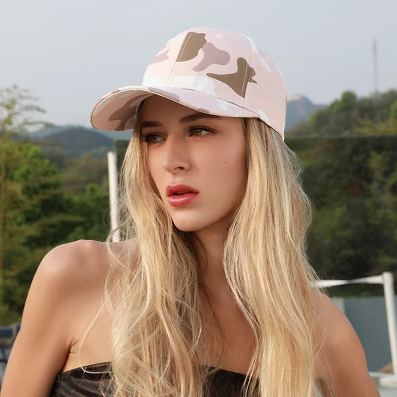 casquette motif militaire rose