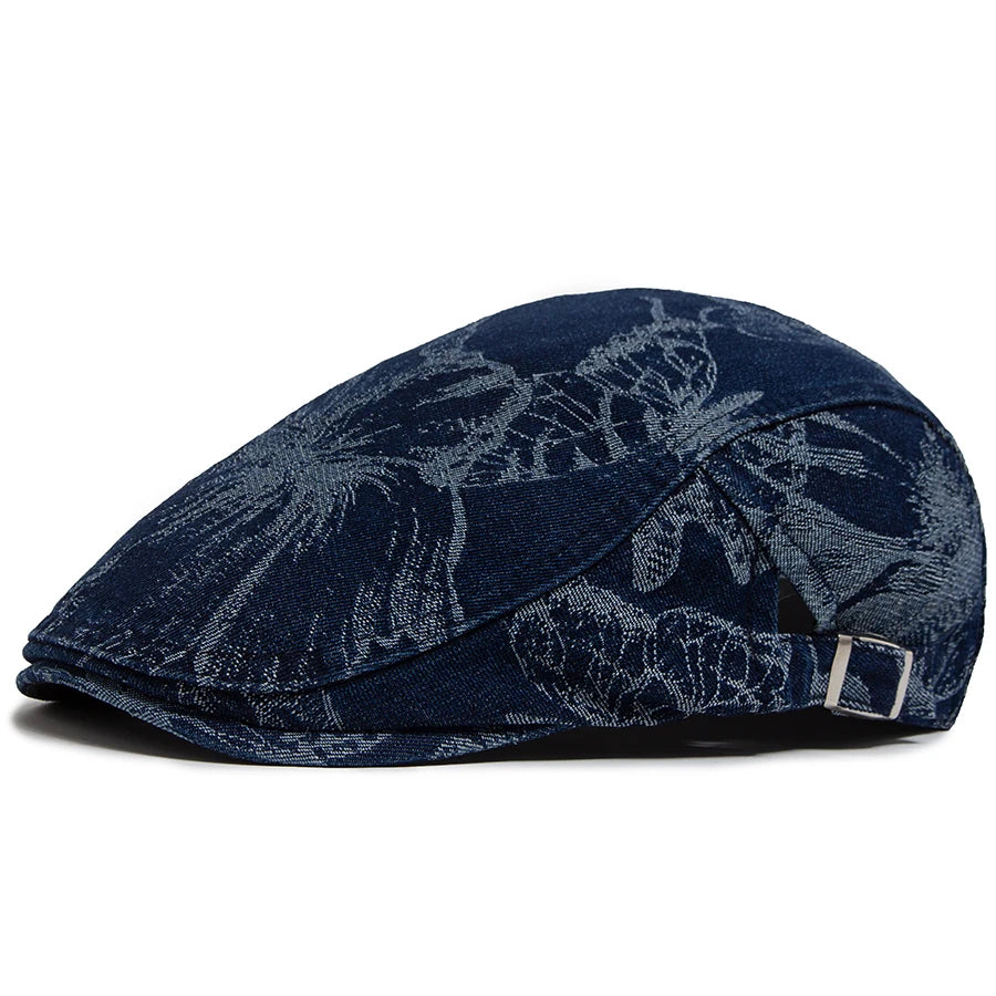 casquette plate jeans bleu