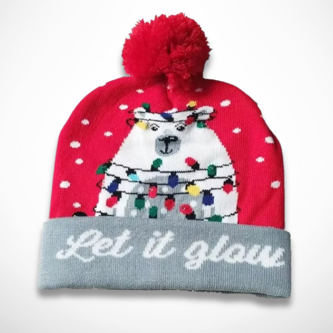 Bonnet <br> Bonnet de Noël Lumineux Rouge