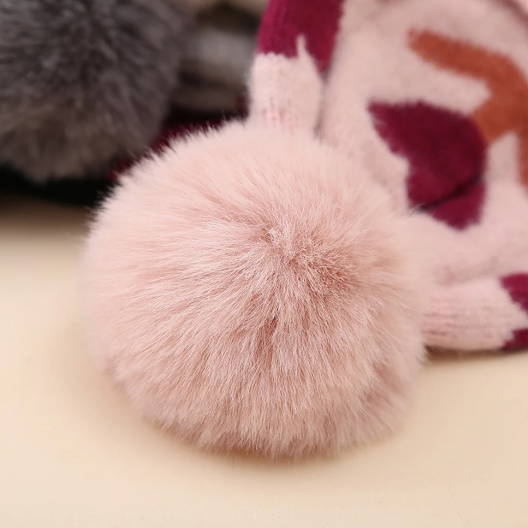 Bonnet Enfant Pompon Fleur
