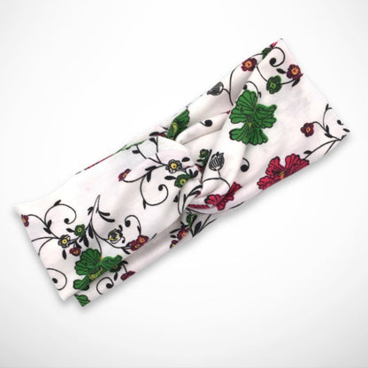 Lysa Headband – wide floral fabric headband with twisted effect