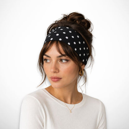 Bandeau Madeleine – bandeau à pois en polyester extensible