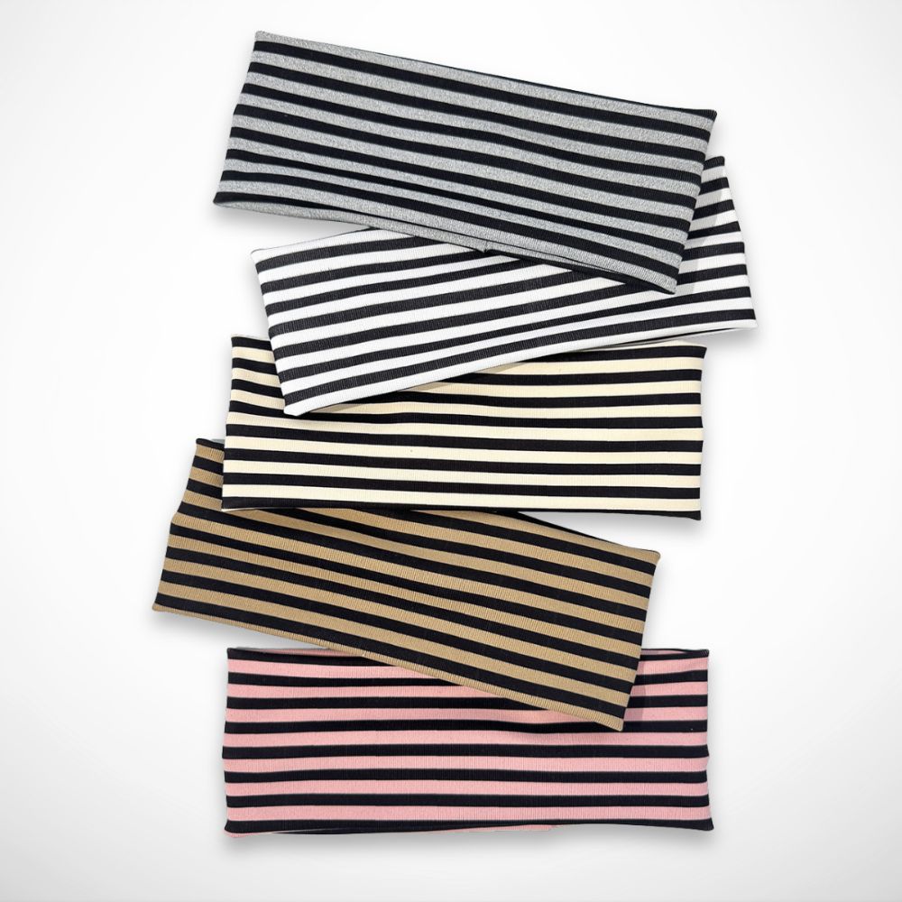 Stirnband Sandra – gestreiftes Stirnband aus dehnbarem Stoff