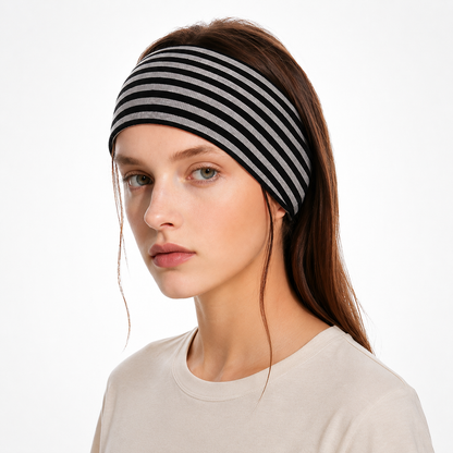 Stirnband Sandra – gestreiftes Stirnband aus dehnbarem Stoff