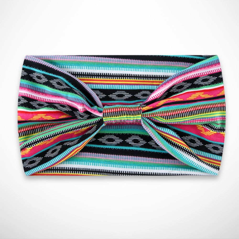 Saskia Stirnband – breites Stirnband mit Stoffdruck