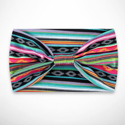 Saskia Stirnband – breites Stirnband mit Stoffdruck