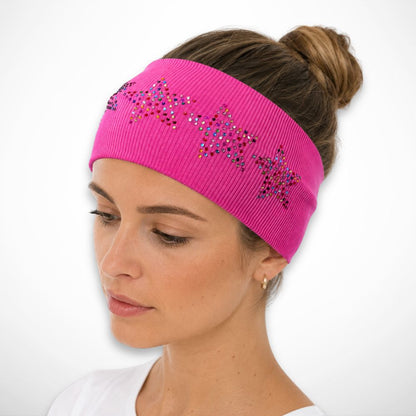 Bandeau Stella – bandeau large à étoiles ornées de strass multicolores