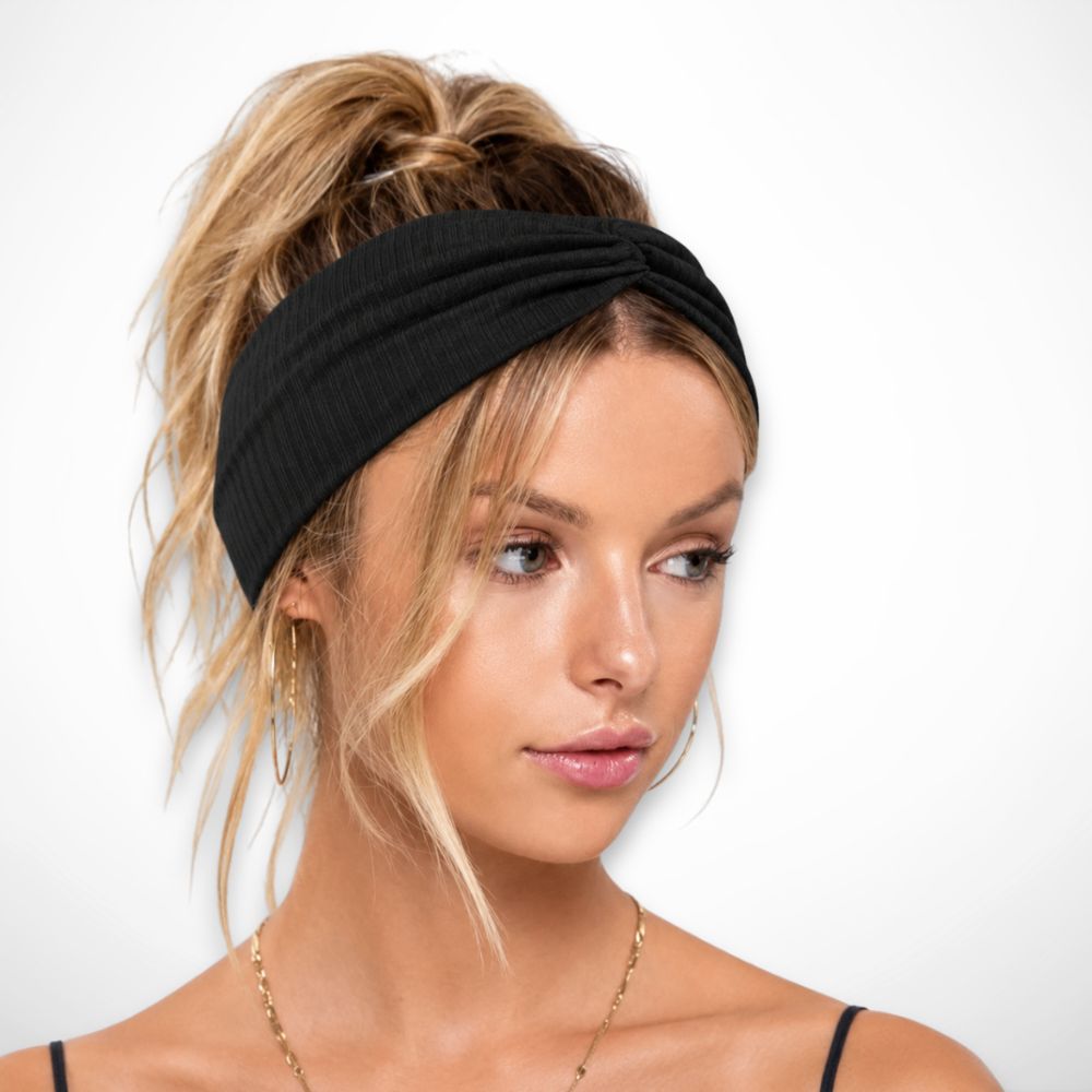 Stirnband Lina – breites Stirnband aus geripptem Strick