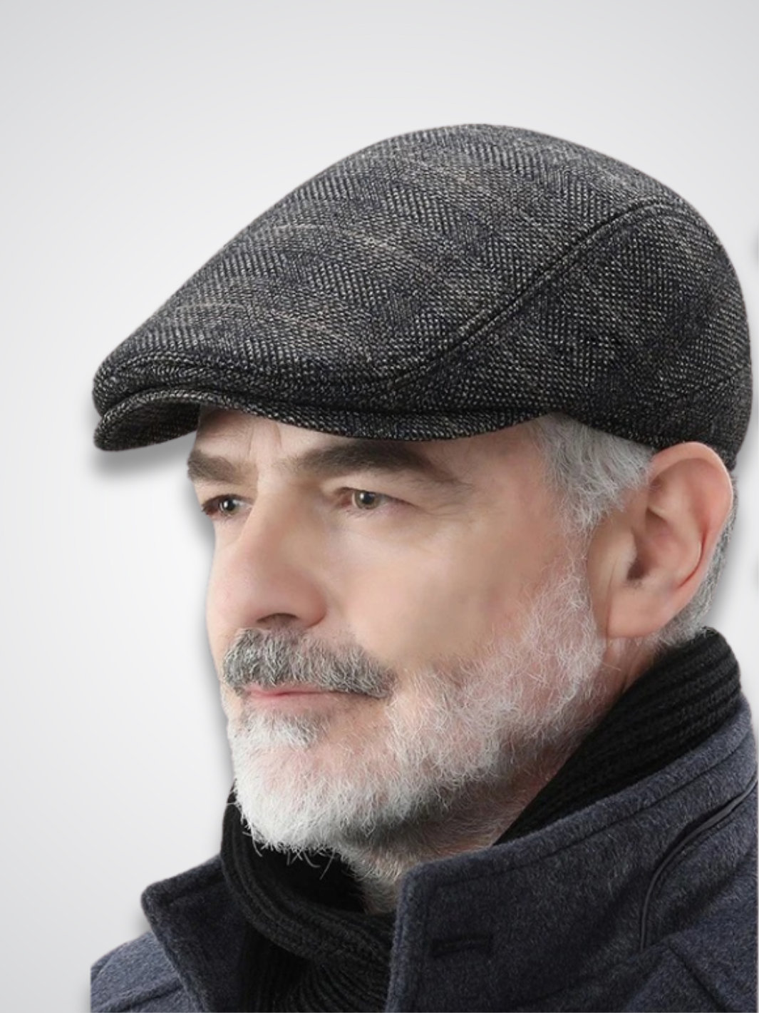 bonnet <br> Béret Georges gris foncé à carreaux