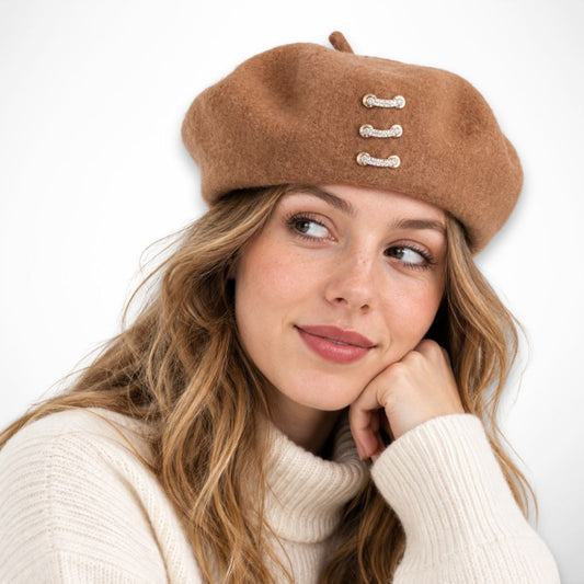 Leonora Beret – Felt beret with decorative cords