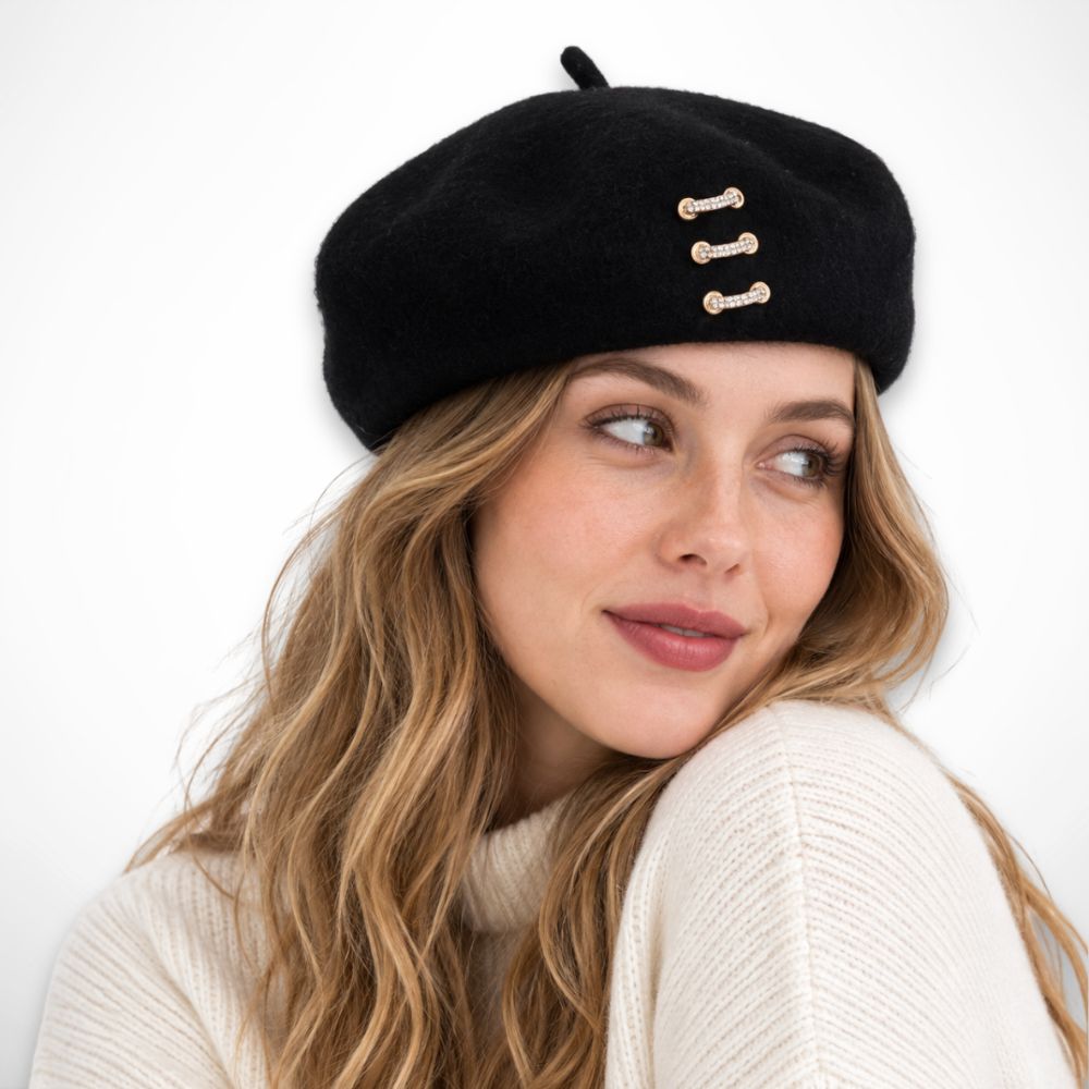 Leonora Beret – Felt beret with decorative cords