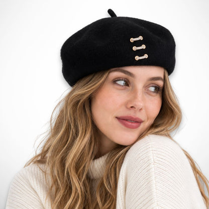Leonora Beret – Felt beret with decorative cords