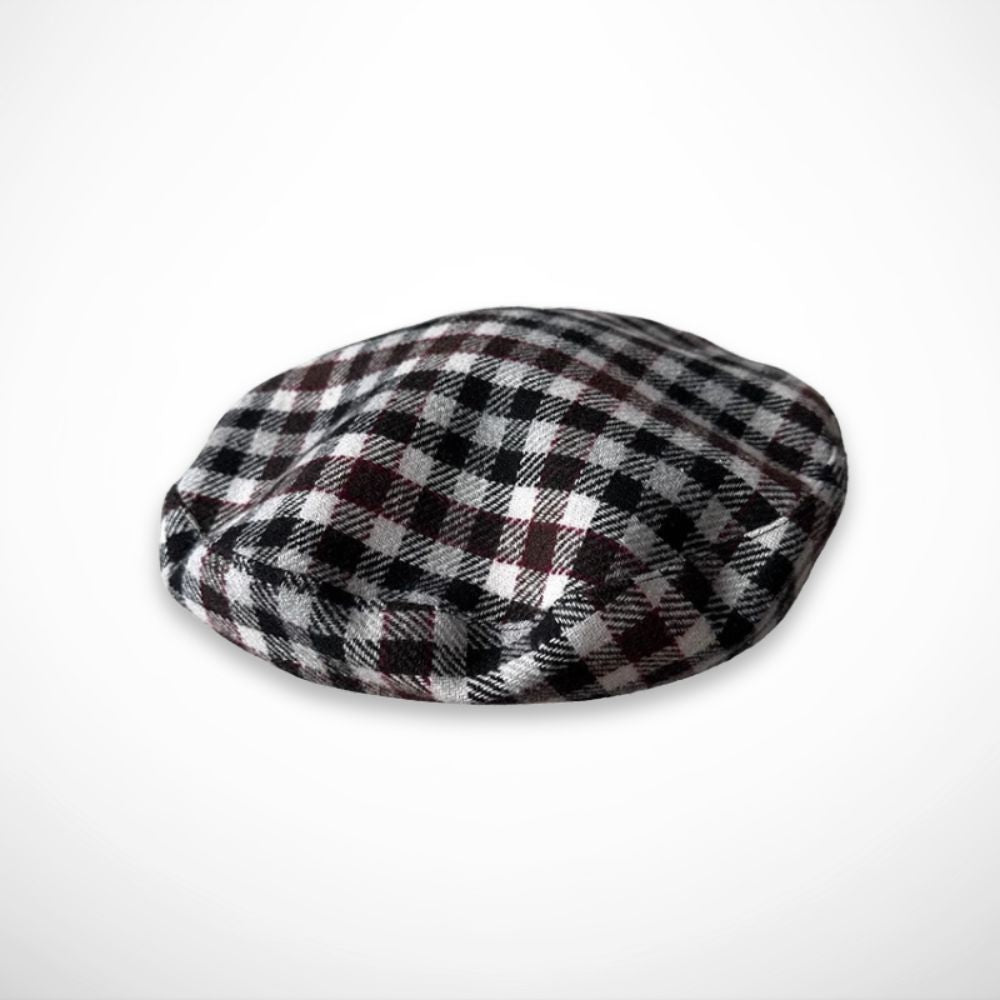 Béret Maëline – béret à carreaux en mélange laine pour l’automne et l’hiver