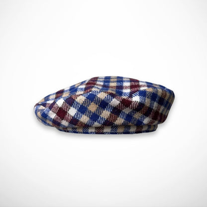 Béret Maëline – béret à carreaux en mélange laine pour l’automne et l’hiver
