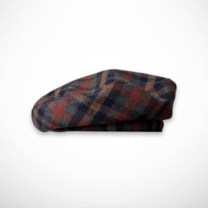 Béret Maëline – béret à carreaux en mélange laine pour l’automne et l’hiver