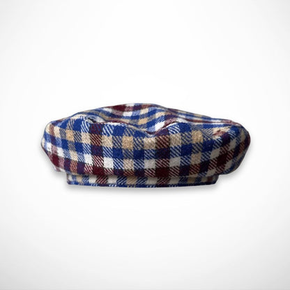 Béret Maëline – béret à carreaux en mélange laine pour l’automne et l’hiver