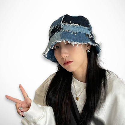 Bob Fray – bob effet denim effiloché au style décontracté