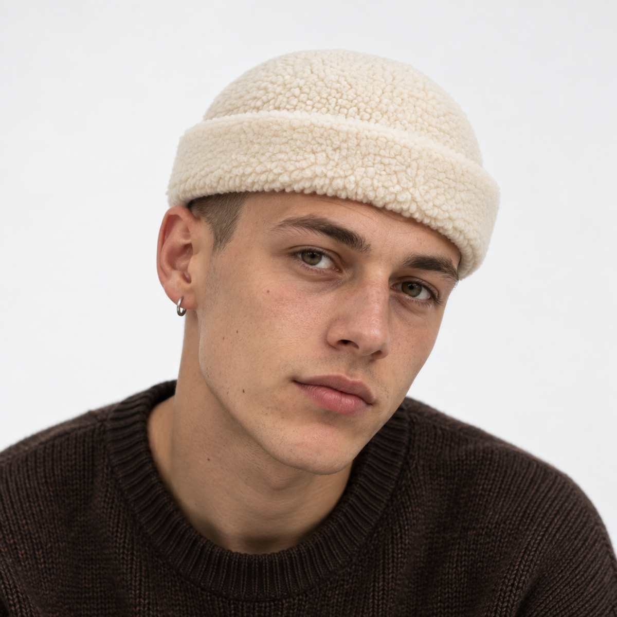 Bonnet docker Ivo – Bonnet en laine bouclée