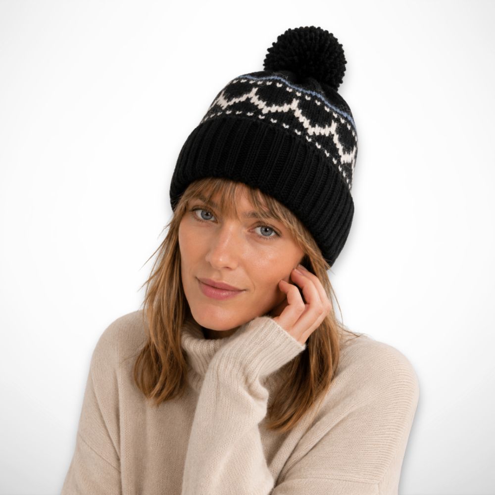 Bonnet Ysel – bonnet à pompon en maille jacquard
