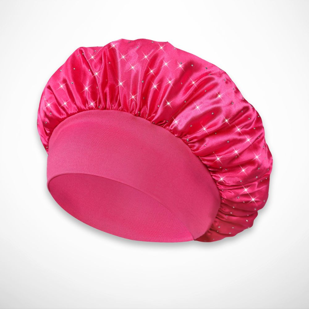 Mely Nachtmütze – Weicher Satin mit Strassverzierungen