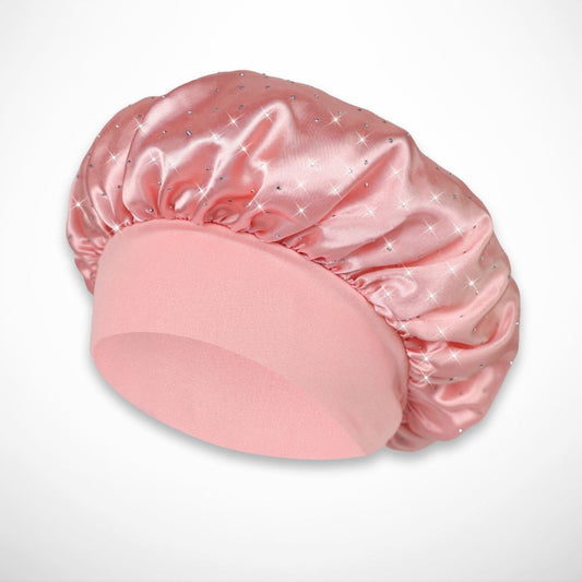 Bonnet de nuit Mely – Satin doux avec détails strass