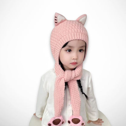 Bonnet-écharpe enfant Mimi – Bonnet chat avec écharpe intégrée