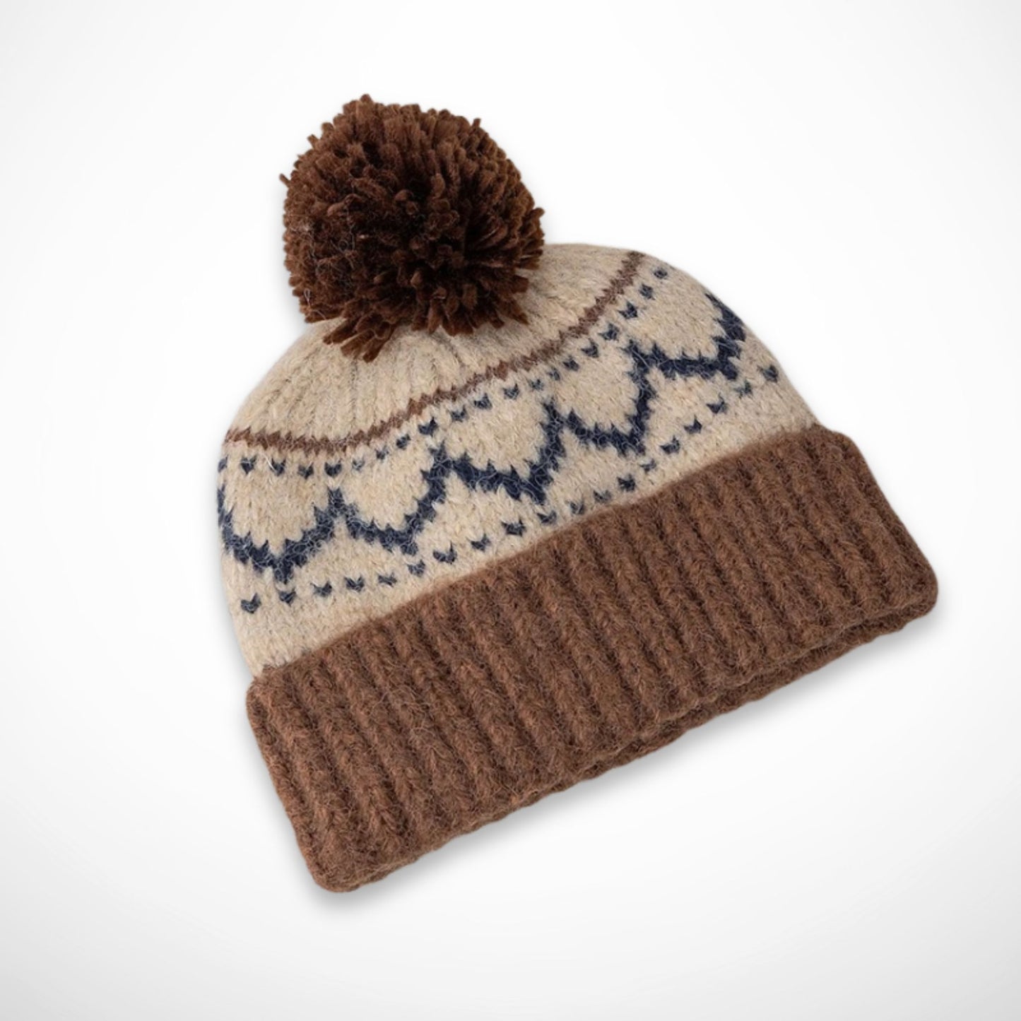 Bonnet Ysel – bonnet à pompon en maille jacquard