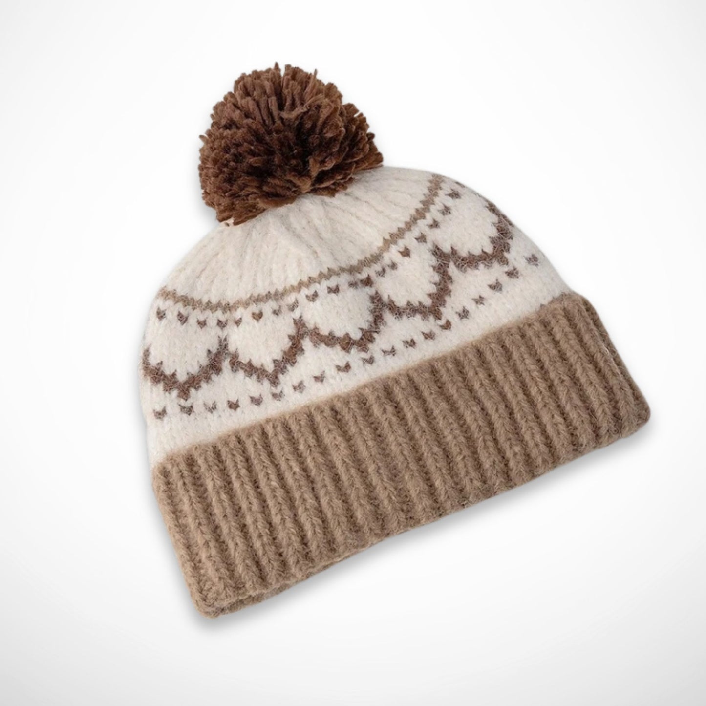 Bonnet Ysel – bonnet à pompon en maille jacquard