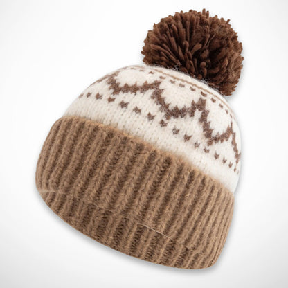 Bonnet Ysel – bonnet à pompon en maille jacquard