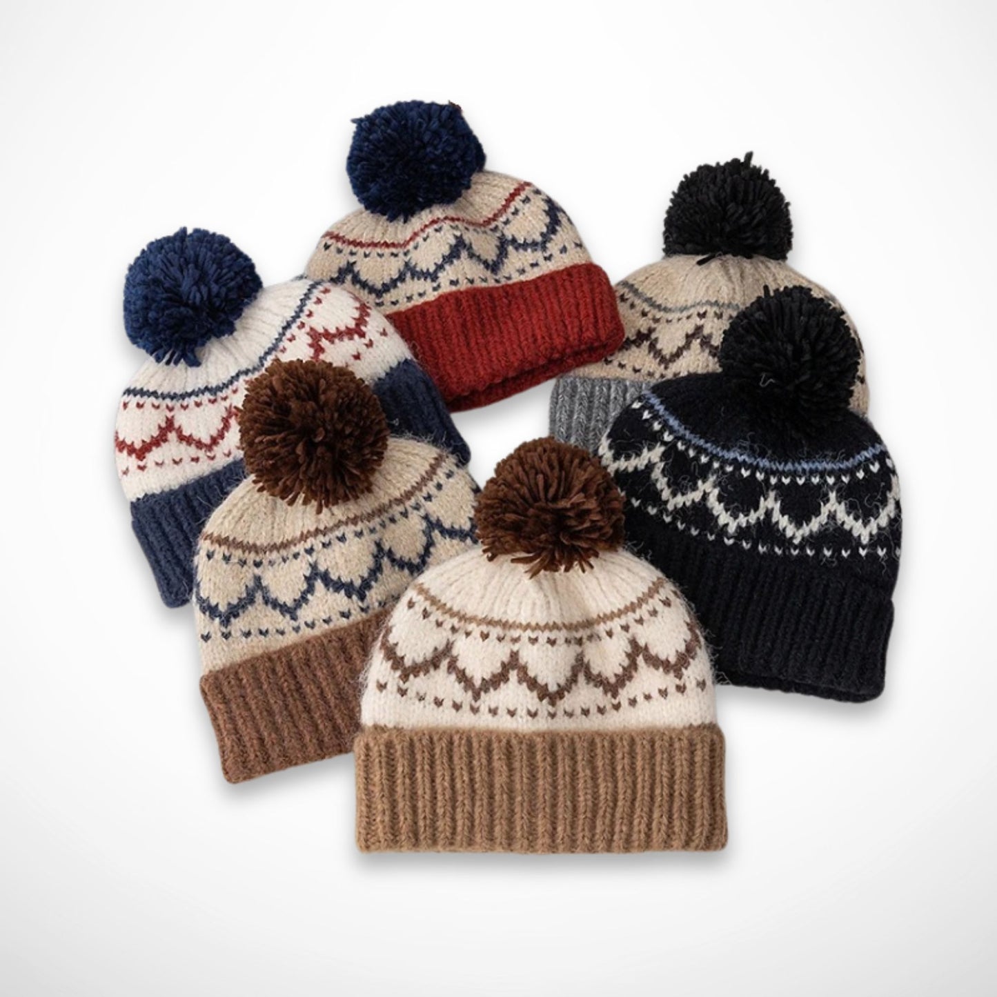 Bonnet Ysel – bonnet à pompon en maille jacquard