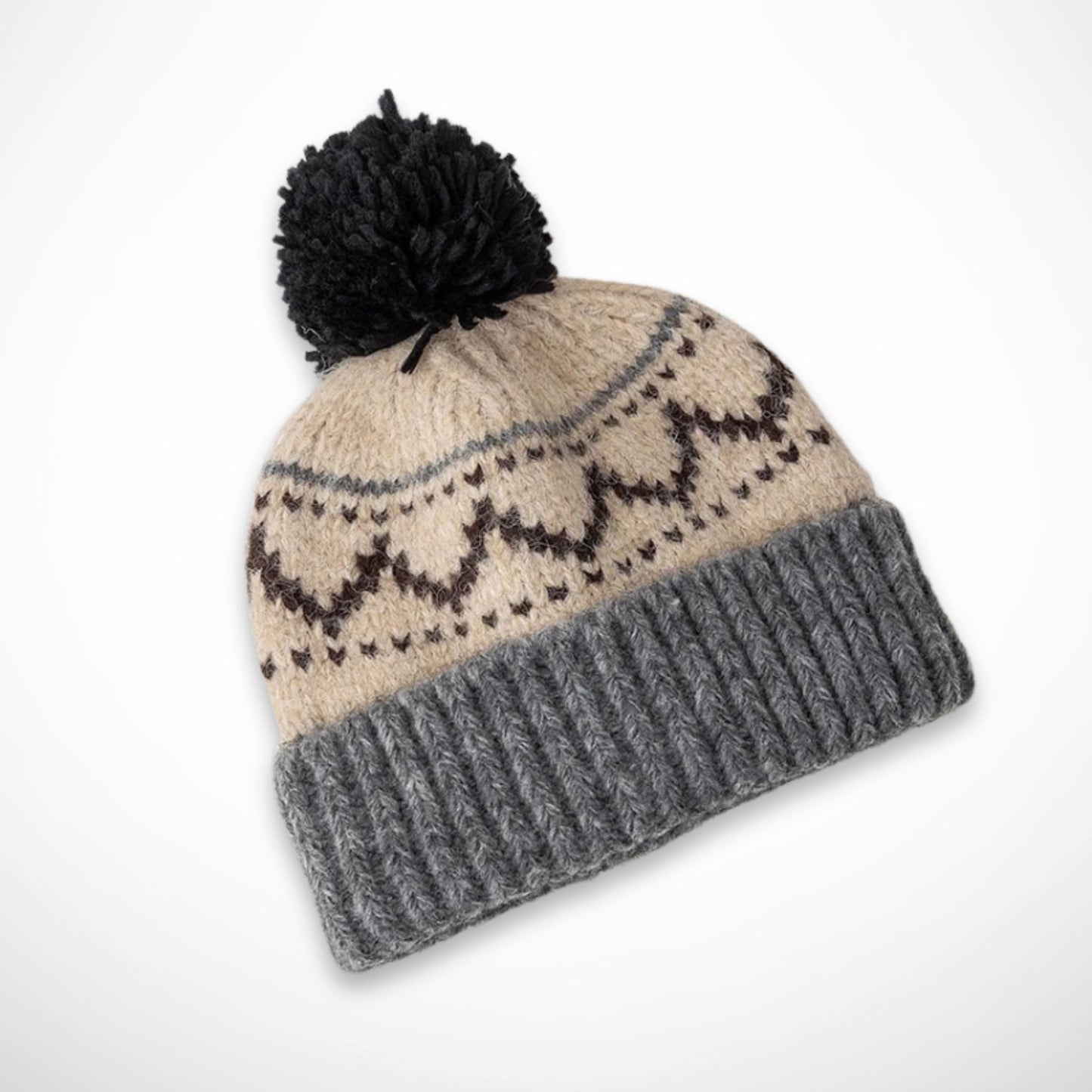 Bonnet Ysel – bonnet à pompon en maille jacquard