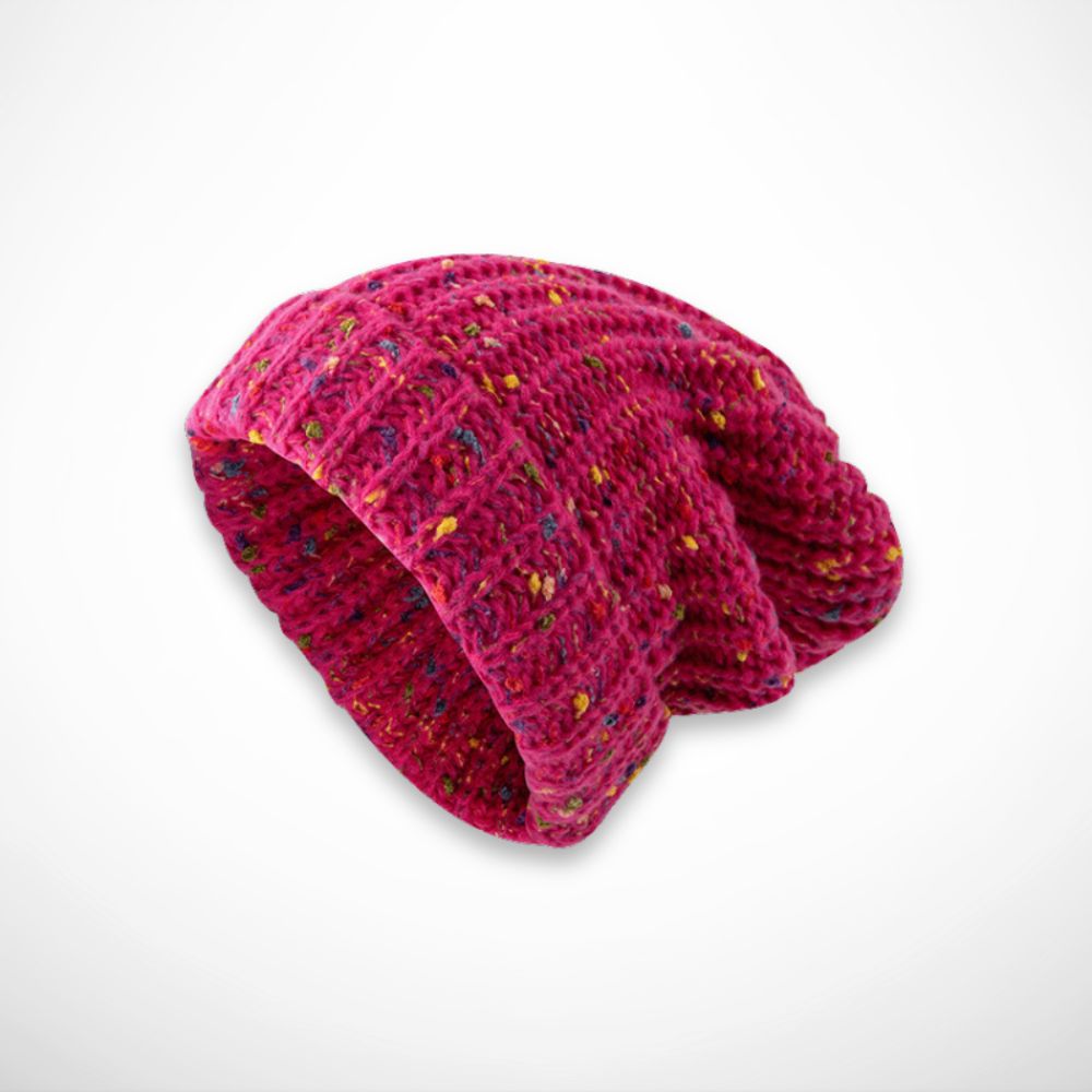 Nolia Beanie – soft knit beanie with colourful details