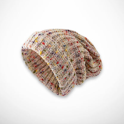 Nolia Beanie – soft knit beanie with colourful details