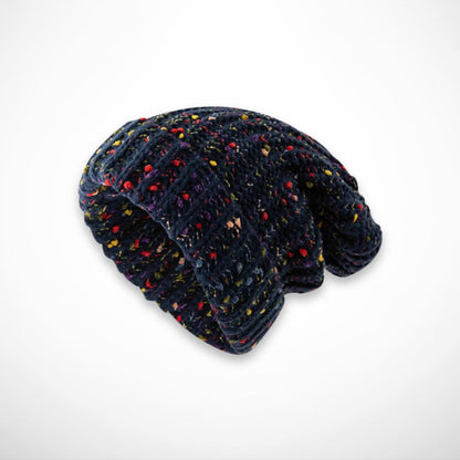 Nolia Beanie – soft knit beanie with colourful details