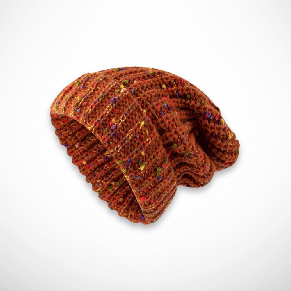 Nolia Beanie – soft knit beanie with colourful details
