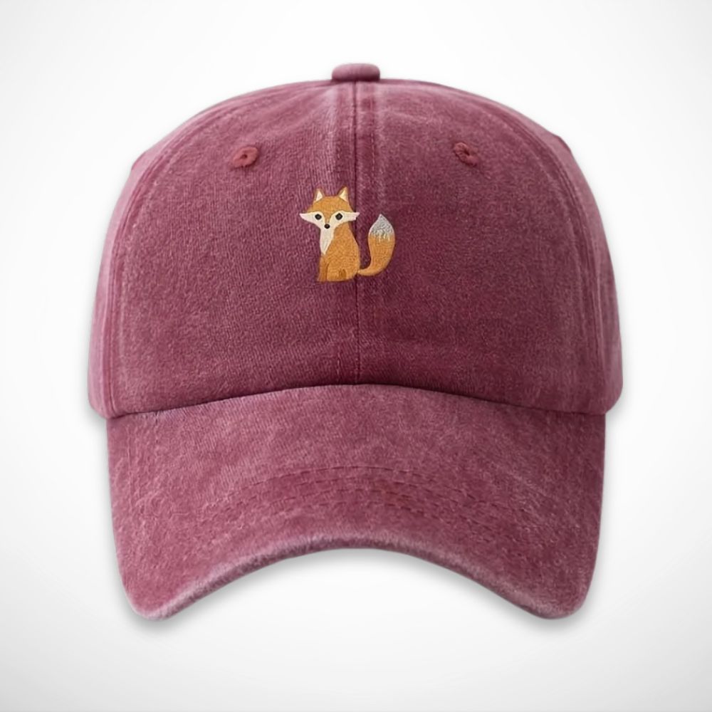 Casquette Gaspard – casquette délavée en coton avec broderie renard