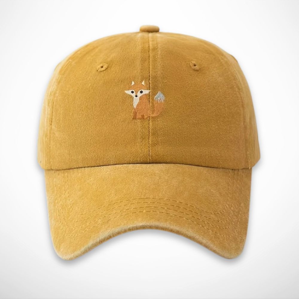 Casquette Gaspard – casquette délavée en coton avec broderie renard