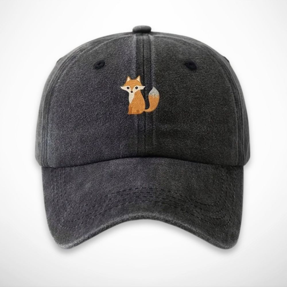 Casquette Gaspard – casquette délavée en coton avec broderie renard