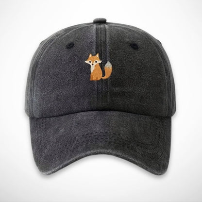 Casquette Gaspard – casquette délavée en coton avec broderie renard