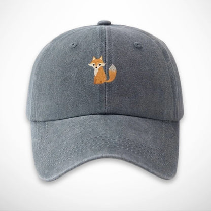 Casquette Gaspard – casquette délavée en coton avec broderie renard