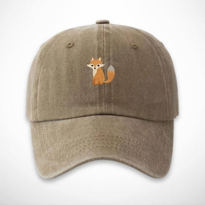 Casquette Gaspard – casquette délavée en coton avec broderie renard