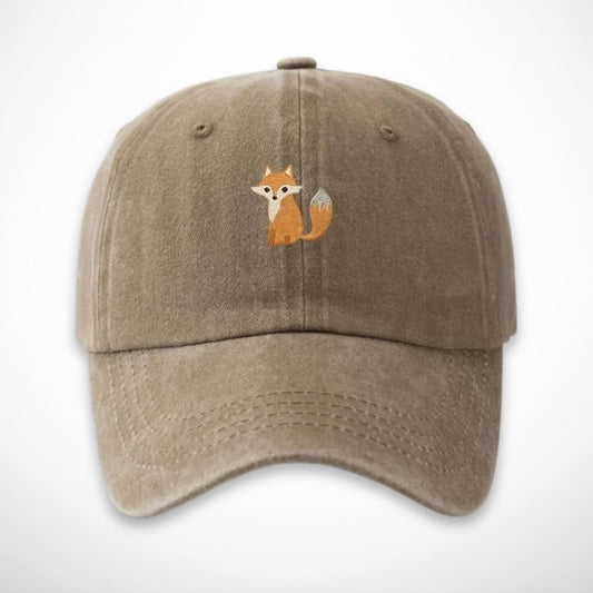 Casquette Gaspard – casquette délavée en coton avec broderie renard