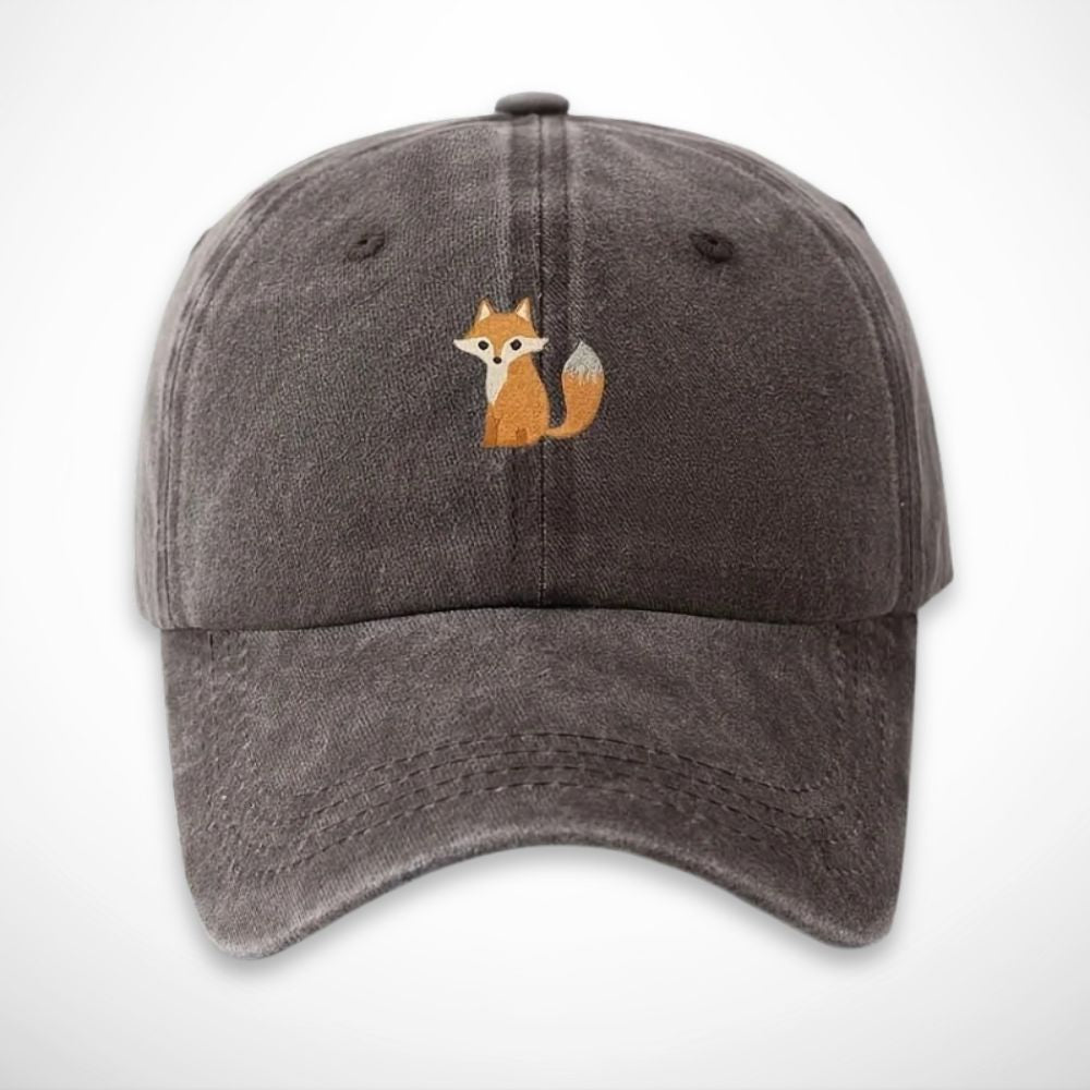 Casquette Gaspard – casquette délavée en coton avec broderie renard