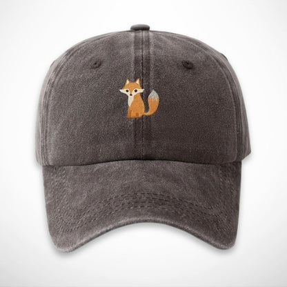Casquette Gaspard – casquette délavée en coton avec broderie renard