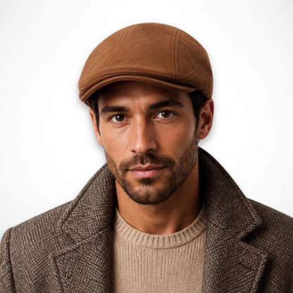 Casquette Leander – casquette plate en suédine au style rétro
